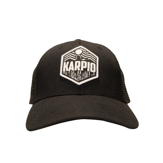 trucker mesh cap schwarz mit aufnäher front